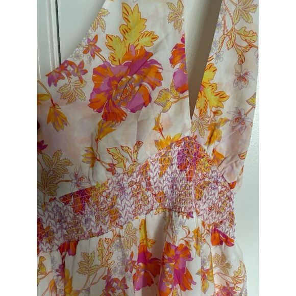 Hale Bob Tropical Cotton Halter Maxi Dress Size L / NWT - Picture 3 of 7